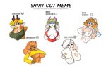 big_breasts breasts clothing female group plunging_neckline text spiritdeer shirt_cut_meme sinlay_(spiritdeer) susan_(spiritdeer) tala_(spiritdeer) bovid caprine deer goat lagomorph leporid mammal mouse murid murine procyonid rabbit raccoon rodent 16:10 english_text hi_res meme widescreen