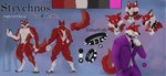 anthro clothing collar collar_tag male muscular muscular_male pink_eyes purple_clothing purple_suit smile solo spiked_collar spikes strychnos suit tongue tongue_out ethan0 canid canine canis mammal wolf absurd_res hi_res model_sheet