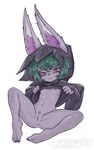 blush bodily_fluids breasts clothed clothing female genital_fluids genitals green_hair hair nipples partially_clothed pussy solo vaginal_fluids mayhem_(artist) league_of_legends riot_games tencent vex_(lol) humanoid yordle hi_res