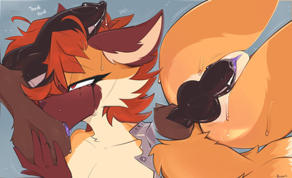 animal_genitalia animal_penis anthro ball_lick ball_worship balls bodily_fluids body_worship brown_body brown_fur canine_genitalia canine_penis disembodied_penis duo erection female female_penetrated fur genital_fluids genital_worship genitals hair knot licking looking_at_genitalia looking_at_penis makeup male male/female male_penetrating male_penetrating_female mascara multiple_angles oral penetration penile penile_penetration penis penis_in_vagina penis_on_head red_eyes red_hair running_makeup running_mascara sex simple_background sweat tears throbbing throbbing_penis tongue tongue_out vaginal vaginal_fluids vaginal_fluids_on_penis vaginal_penetration conditional_dnp prsmrti canid canine mammal hi_res