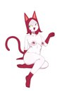 anthro areola black_eyes blue_eyeshadow breasts eyelashes eyeshadow female front_view fur gloves_(marking) hair leg_markings makeup markings mole_(marking) mole_on_breast mole_under_eye navel nipples nude open_mouth open_smile pink_areola pink_body pink_fur pink_hair pink_nipples pupils short_hair slit_pupils small_breasts smile socks_(marking) solo thick_thighs white_body white_fur wide_hips yellow_sclera miliandpaint animal_crossing nintendo olivia_(animal_crossing) domestic_cat felid feline felis mammal absurd_res hi_res