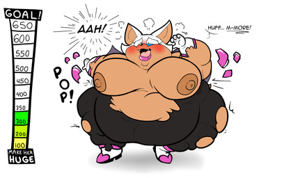 anthro areola armor aroused_face aroused_female aroused_smile belly belly_expansion belly_overhang big_areola big_belly big_breasts big_nipples black_clothing black_leotard blue_eyelids boots breast_expansion breast_growth breastplate breasts brown_body brown_inner_ear brown_skin clothing dialogue expansion eyelashes fat_face fat_folds female footwear fur gloves growth handwear huge_belly huge_breasts hyper hyper_belly leotard lips moan nipples obese obese_anthro obese_female overweight overweight_anthro overweight_female partially_clothed_anthro partially_clothed_female purple_lips shoes solo stuttering text torn_boots torn_clothing torn_gloves torn_handwear torn_leotard wardrobe_malfunction weight_gain weight_gain_drive weight_gain_sequence white_body white_boots white_clothing white_footwear white_fur white_gloves white_handwear floofyboyetime sega sonic_the_hedgehog_(series) rouge_the_bat bat mammal 2024 absurd_res english_text hi_res sequence