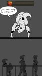 anthro ask_blog asriel_dreemurr_(god_form) big_breasts big_butt boss_monster_(undertale) bovid breasts butt caprine cleavage clothed clothing crossgender ellipsis english_text female fur goat grey_background hair hair_over_eye heart_(marking) hi_res horn huge_breasts long_ears mammal markings mtf_crossgender one_eye_obstructed question_mark robertge simple_background solo speech_bubble text undertale undertale_(series) white_body white_fur