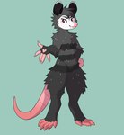 ambiguous_gender anthro digitigrade fur looking_at_viewer smile solo standing tail thick_thighs fosbat fosbat_(fosbat) american_opossum mammal marsupial hi_res