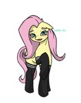 anthro blush clothing female legwear solo thigh_highs pace-maker friendship_is_magic hasbro my_little_pony fluttershy_(mlp)