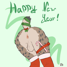anal_request anthro anus balls christmas_candy christmas_clothing clothing fluffy_balls fur fur_markings genitals holidays legwear male markings multicolored_body multicolored_fur oral_request pink_anus raised_tail red_clothing red_legwear red_stockings requesting rimming_request sex_request simple_background solo stockings tail text kristhelynx christmas kris_(kristhelynx) felid feline lynx mammal 1:1 2025 english_text