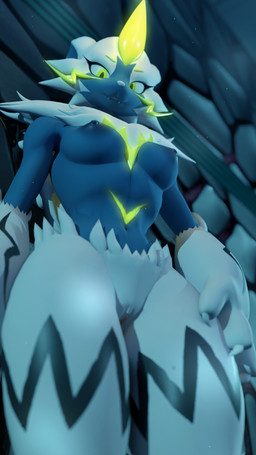 anthro areola athletic athletic_female big_butt blue_areola blue_nipples breasts butt erect_nipples female fur genitals glowing glowing_markings looking_at_viewer markings medium_breasts nipples nude nude_anthro nude_female slim small_waist solo tail thick_thighs vulva white_body white_fur yellow_eyes samtrix warfaremachine_(modeler) nintendo pokemon warfare_zeraora felid feline generation_7_pokemon legendary_pokemon mammal pokemon_(species) shiny_pokemon zeraora 3d_(artwork) 4k 9:16 absurd_res digital_media_(artwork) hi_res