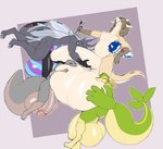 anthro anthrofied balls big_balls big_hands big_penis big_tail black_body black_penis brown_balls brown_body brown_countershading brown_hair brown_penis chibi countershading eyes_closed genitals green_body grey_body group hair hand_on_balls holding_object hug huge_balls huge_penis huge_tail hugging_another hugging_balls hyper hyper_balls hyper_genitalia hyper_penis hyper_tail long_hair male multicolored_penis newspaper nude penis pokemorph size_difference tail thick_tail wings yellow_balls yellow_body yellow_penis marvolk mythology nintendo pokemon dragon generation_5_pokemon lizard mythological_creature mythological_scalie pokemon_(species) reptile scalie snivy 2025 hi_res