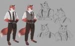 anthro belt brown_hair camera clothed clothing dipstick_tail fur green_eyes grey_background hair male markings multicolored_body multicolored_fur multicolored_tail necktie orange_body orange_fur simple_background smile solo suspenders tail tail_markings 0rang3 echo_(series) echo_project the_smoke_room murdoch_byrnes canid canine fox mammal red_fox true_fox 2019 concept_art digital_drawing_(artwork) digital_media_(artwork) hi_res official_art