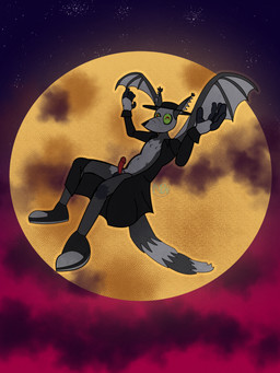 anthro cloud erection exhibitionism genitals male moon night nude nude_male penis solo star voyeur wings milesperminutemedia kole_(downthepipes) canid canine domestic_cat felid feline felis fennec_fox fox hybrid mammal true_fox vampire 3:4 absurd_res hi_res
