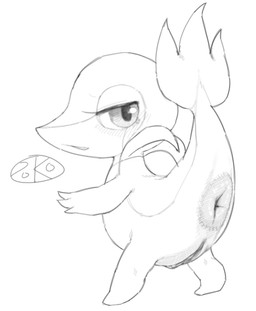 anus biped bipedal_feral blush clitoral_hood clitoris detailed_anus female female_feral feral genitals half-closed_eyes humanoid_genitalia humanoid_genitalia_on_feral humanoid_vulva humanoid_vulva_on_feral inner_labia logo narrowed_eyes pose raised_tail rear_view simple_background solo standing tail vulva white_background pokopokarea nintendo pokemon generation_5_pokemon pokemon_(species) snivy 2026 artist_logo digital_drawing_(artwork) digital_media_(artwork) monochrome sketch