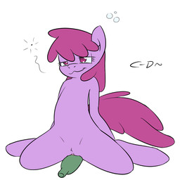 bottle container drunk female genitals hair pink_hair purple_eyes simple_background smile solo substance_intoxication tail vulva white_background atrolux conditional_dnp friendship_is_magic hasbro my_little_pony berry_punch_(mlp) earth_pony equid equine horse mammal pony 1:1 digital_media_(artwork) hi_res