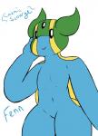 2018 absurd_res anthro beady_eyes cosmicscourge east_sea_gastrodon english_text fan_character featureless_crotch gastrodon gastropod generation_4_pokemon hi_res male marine mollusk navel nintendo nude pokemon pokemon_(species) pokemorph simple_background solo text thick_thighs