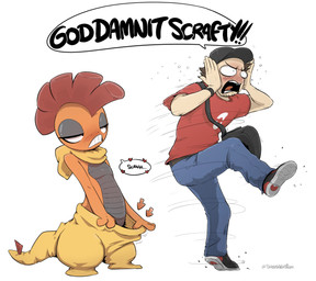 ambiguous_gender bedroom_eyes blush clothed clothing dialogue duo embarrassed flashing footwear half-closed_eyes hat headgear headwear heart_symbol interspecies inviting male narrowed_eyes pokemon_speak pokephilia seductive simple_background text white_background shoutingisfun nintendo pokemon generation_5_pokemon human mammal pokemon_(species) scalie scrafty 2020 english_text