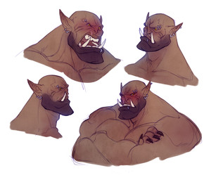 ear_piercing fangs humanoid_pointy_ears male muscular muscular_humanoid muscular_male piercing pointy_ears scar teeth leelikessmut blizzard_entertainment warcraft garrosh_hellscream humanoid orc absurd_res hi_res
