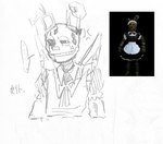 2024 black_and_white clothed clothing five_nights_at_freddy's five_nights_at_freddy's_3 hi_res lagomorph leporid machine male mammal monochrome pitaya988 rabbit robot scottgames sketch solo springtrap_(fnaf)