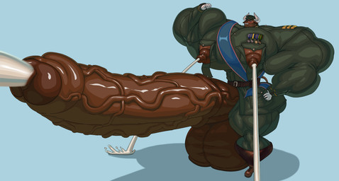 animal_genitalia animal_penis anthro balls biceps big_balls big_muscles big_pecs big_penis blue_background bodily_fluids boots brown_balls brown_body brown_fur brown_penis clothed clothing cum ejaculation equine_genitalia equine_penis excessive_cum excessive_genital_fluids excessive_lactation eyebrows footwear foreskin fur genital_fluids genitals glans gloves green_uniform handwear hat hat_only headgear headgear_only headwear headwear_only huge_balls huge_muscles huge_pecs huge_penis humanoid_genitalia humanoid_penis hybrid_genitalia hybrid_penis hyper hyper_balls hyper_cum hyper_genitalia hyper_lactation hyper_muscles hyper_pecs hyper_penis king lactating looking_at_viewer male male_lactation masculinity military_uniform mostly_nude muscular muscular_anthro muscular_arms muscular_legs muscular_male muscular_thighs nipples nursing_bra partially_clothed pecs penis plantigrade royalty sash shoes simple_background solo thick_arms thick_neck thick_penis uniform uniformed_male vein veiny_penis white_clothing white_gloves white_handwear saltyjaguar danny_duffy bovid bovine mammal absurd_res hi_res