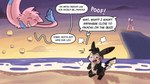 after_transformation angry beach bubble cloud dialogue implied_transformation poof_transformation speech_bubble sunset surprised_expression text transformation water trevor-fox nintendo pokemon pokemon_mystery_dungeon spike_chunsoft generation_1_pokemon legendary_pokemon mew_(pokemon) pikachu pokemon_(species) 16:9 english_text widescreen