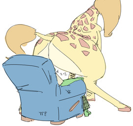 big_butt brown_hair butt chair duo female feral furniture hair hooves huge_butt larger_female larger_feral long_neck male markings oblivious recliner size_difference sleeping slightly_chubby smaller_human smaller_male spots spotted_body wide_hips nobby_(artist) anon paisley_(nobby) giraffe giraffid human mammal aliasing binary_drawing digital_drawing_(artwork) digital_media_(artwork) hi_res