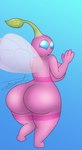 anthro big_breasts big_butt blue_eyes breasts butt female gesture gradient_background insect_wings looking_at_viewer looking_back looking_back_at_viewer mouthless nude pink_body pink_skin plant rear_view short_stack simple_background solo stripes thick_thighs waving wide_hips wings gazaster nintendo pikmin elemental_creature flora_fauna pikmin_(species) pink_pikmin winged_pikmin 2021 absurd_res digital_media_(artwork) hi_res