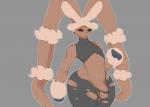 absurd_res anthro clothed clothing generation_6_pokemon genitals girly hi_res lagomorph male mammal mega_evolution mega_lopunny nintendo penis pokemon pokemon_(species) smoxul solo thick_thighs torn_clothing wide_hips