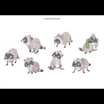 black_bars feral grey_body multiple_poses pose scared simple_background sitting solo text white_background jamwoods disney far_from_the_tree baby_boy_(far_from_the_tree) mammal procyonid raccoon 1:1 concept_art english_text letterbox official_art