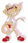 adolescent clothing dancing footwear genitals kerchief male partial_nudity penis piercing shoes simple_background solo underwear white_background young jerseydevil tush_(character) imp absurd_res hi_res