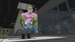 anthro big_muscles boots bottomwear clothing denim denim_bottomwear denim_clothing digitigrade eyewear footwear glasses green_body green_scales hair horn jeans machine male membrane_(anatomy) membranous_wings multicolored_body multicolored_scales muscular orange_hair pants pink_clothing pink_shirt pink_topwear prehensile_tail rectangular_glasses scales shirt shoes solo space_station tail tool_belt topwear two_tone_body two_tone_scales wings felix_bardner mythology space_station_13 blunt_(felix_bardner) dragon mythological_creature mythological_scalie scalie 16:9 2023 3d_(artwork) 4k absurd_res digital_media_(artwork) hi_res widescreen