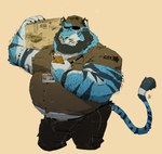 anthro clothing male solo uniform bighurso bruno_(blabel) felid mammal pantherine tiger delivery_(disambiguation) hi_res