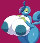 anthro areola bedroom_eyes big_breasts biped blue_body breasts female huge_breasts hyper hyper_breasts looking_at_viewer narrowed_eyes nipples nude seductive thick_thighs white_body mechspazer nintendo pokemon drizzile generation_8_pokemon pokemon_(species) 2024 absurd_res hi_res