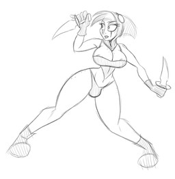 big_breasts breasts bulge cleavage clothed clothing curvy_figure dagger eyewear freckles gloves goggles gynomorph hair handwear hood intersex melee_weapon navel nipples not_furry panties pose skimpy solo teeth underwear voluptuous weapon wide_hips jrvanesbroek elf humanoid black_and_white digital_drawing_(artwork) digital_media_(artwork) full-length_portrait hi_res monochrome portrait sketch