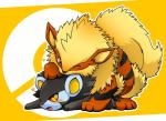 ambiguous_gender blush duo feral heart_symbol lying one_eye_closed open_mouth teeth wink rag._(artist) nintendo pokemon arcanine canid canine felid generation_1_pokemon generation_4_pokemon luxray mammal pokemon_(species) wallpaper