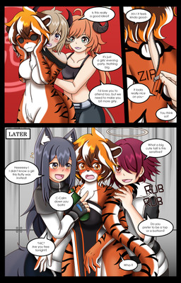 anthro biped black_border black_stripes blush border breasts brown_hair clothed clothing countershade_face countershade_fur countershade_neck countershade_tail countershade_torso countershading dialogue dipstick_tail drunk eyewear featureless_breasts featureless_crotch female front_view fully_clothed fur glasses gradient_eyes grey_hair group hair halo horn humanoid_to_anthro markings nude open_mouth orange_body orange_eyes orange_hair rear_view red_hair side_view smile standing striped_arms striped_body striped_legs striped_markings striped_tail stripes substance_intoxication suit_transformation tail tail_markings tan_hair text transformation white_hair zipper vanron arknights hypergryph studio_montagne croissant_(arknights) exusiai_(arknights) texas_(arknights) waai_fu_(arknights) animal_humanoid canid canid_humanoid canine canine_humanoid felid humanoid mammal mammal_humanoid pantherine tiger wolf_humanoid 2022 colored comic english_text hi_res