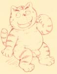 anthro balls cute_fangs fangs flaccid genitals humanoid_hands male penis sitting slightly_chubby solo teeth kondo_musashi musabo3neo felid mammal pantherine tiger 2014 sketch