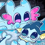 ambiguous_gender duo craoluck nintendo pokemon rain_world videocult rivulet_(rain_world) eeveelution generation_1_pokemon pokemon_(species) vaporeon 1:1 absurd_res hi_res