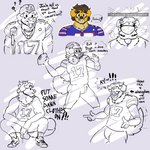 american_football_uniform anthro football_player genitals male penis penis_poking_out solo text nanozapz buffalo_bills nfl josh_allen bird_dog canid canine canis domestic_dog golden_retriever hunting_dog mammal retriever himbo 1:1 english_text hi_res