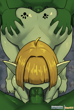 anal anal_penetration big_butt blonde_hair breasts butt butt_grab cave doggystyle fellatio female female_penetrated first_person_view from_behind_position genitals green_body green_penis green_skin group group_sex hair hair_over_eyes hand_on_butt male male/female male_penetrating male_penetrating_female oral penetration penile penile_penetration penis penis_in_ass sex short_hair shortstack spitroast tattoo threesome trio bear213 goblin orc hi_res