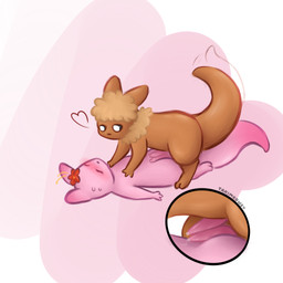 2_toes animal_genitalia anthro big_tail blush blush_lines bodily_fluids duo erection eyes_closed feet frottage genital_fluids genitals glistening glistening_genitalia heart_symbol lying male male/male nervous on_back penile penis penises_touching precum sex simple_background sweat sweatdrop tail tail_motion tailwag toes takimeows rain_world videocult flarya_(floralflarya) taki_(takimeows) slugcat 1:1 hi_res