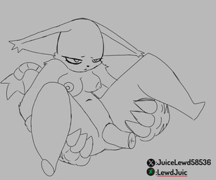 anthro claws female female_anthro from_front_position lying male male/female missionary_position on_back sex bandai_namco digimon digimon_(species) felid feline gatomon humanoid mammal animated