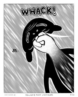 4_fingers anthro black_body black_skin bleh border duo face_punch fingers fist male punch simple_background solo sound_effects squish white_background wrinkles sharkinthepark monster sea_monster 2025 4:5 absurd_res comic greyscale hi_res monochrome