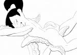 breasts butt female hair looking_at_viewer not_furry ponytail small_breasts solo suckers tentacles zst_xkn american_dad akiko_yoshida human mammal black_and_white digital_drawing_(artwork) digital_media_(artwork) monochrome