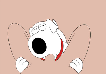 anthro duo fellatio first_person_view hands_on_legs hands_on_thighs male male/male male_pov on_model oral penile sex simple_background magzol family_guy negative_space_oral_(meme) brian_griffin canid canine mammal meme