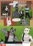 anthro canid canine canis comic dialogue english_text fjollettigeren lagomorph leporid male mammal rabbit richirichi school text wolf