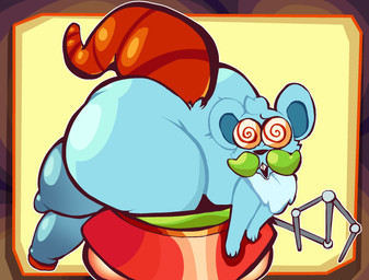 anthro balls big_butt blue_body butt erection eyewear facial_hair genitals glasses male mustache penis solo lazy_logan404 planetsunrise smug_prince kirby_(series) kirby_squeak_squad nintendo doc_(kirby) mammal mouse murid murine rodent 2025 hi_res