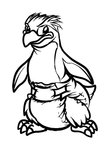 beak clean_diaper clothed clothing diaper diaper_only feral flippers fluffy male solo toony topless wearing_diaper pidgopidgey_(artist) avian bird crested_penguin macaroni_penguin penguin black_and_white line_art monochrome