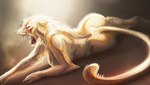 5_fingers anthro breasts female fingers fur nude open_mouth red_eyes solo teeth tongue whiskers white_body white_fur safiru domestic_cat felid feline felis mammal 2022 digital_media_(artwork)