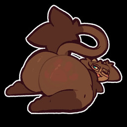 ambiguous_gender anthro big_butt blush blush_lines brown_body brown_eyes brown_fur butt cute_fangs ear_tuft eyewear eyewear_only fangs feet fur glasses glasses_only horn huge_butt long_ears long_tail nude nude_ambiguous nude_anthro open_mouth open_smile short_horn small_horn smile solo spank_marks spank_marks_on_ass spanked_butt tail tail_tuft teeth thick_thighs tuft wearing_glasses soarfloh syloh_(soarfloh) canid canine fox mammal 1:1 male_(lore)
