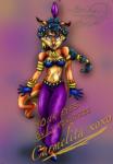 armlet belly_dancer bracelet breasts clothing female gloves hair handwear harem harem_outfit jewelry looking_at_viewer solo moon-shyne sly_cooper_(series) sony_corporation sony_interactive_entertainment sucker_punch_productions carmelita_fox 2013