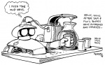 ambiguous_gender beverage coffee elderly machine not_furry simple_background solo text thought_bubble what karno freefall_(webcomic) helix_(freefall) robot 1998 black_and_white english_text monochrome