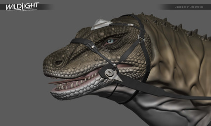ambiguous_feral ambiguous_gender black_sclera blue_eyes bridle brown_body brown_scales brown_spines company_name feral forked_tongue frown grey_background gums light looking_at_viewer multicolored_body multicolored_scales open_frown open_mouth pink_gums red_tongue reins scales simple_background solo text tongue white_body white_scales jeremy_jodoin highguard_(game) lizard reptile scalie 2026 3d_(artwork) 5:3 absurd_res artist_name bust_portrait colored digital_media_(artwork) english_description english_text hi_res lighting official_art portrait shaded zbrush_(artwork)